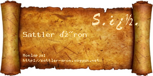 Sattler Áron névjegykártya